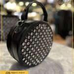کیف مجلسی زنانه گرد با تزئینات نگین