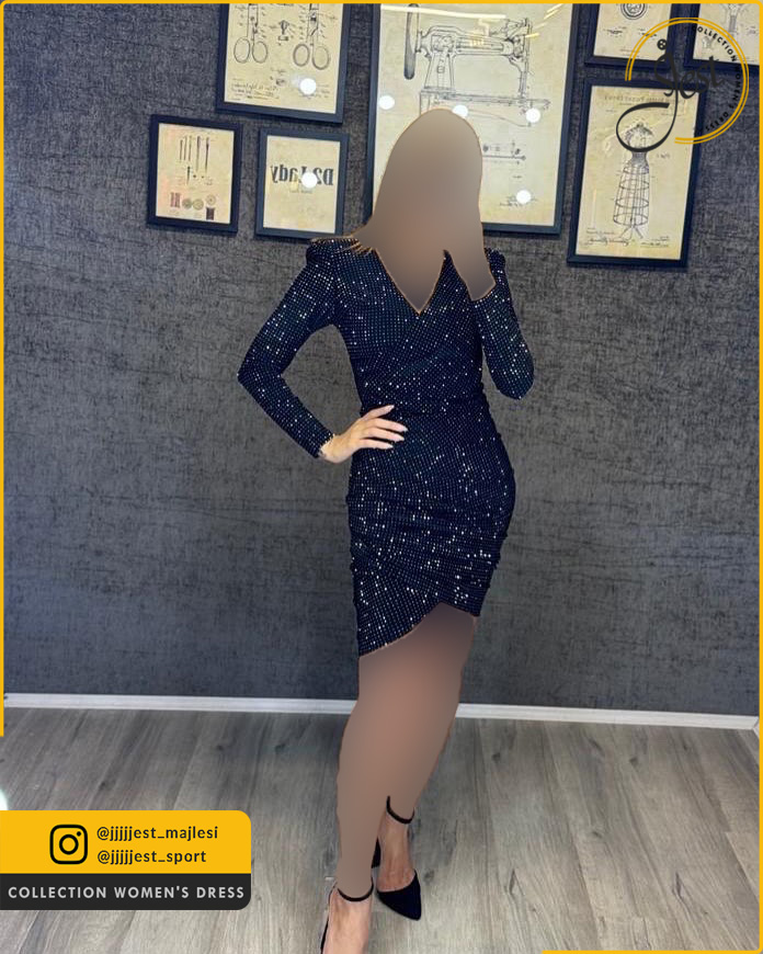 لباس مجلسی پوشیده کوتاه ( سایز بزرگ )